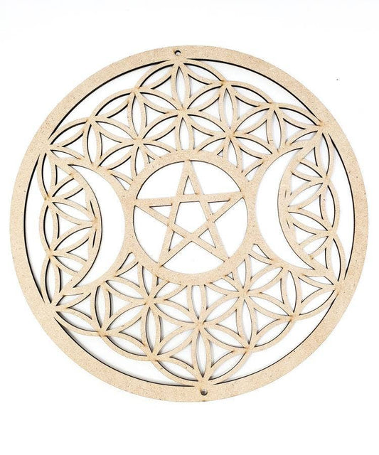 Triple Moon Pentagram DIY Color Wall Hanging/Art 12"