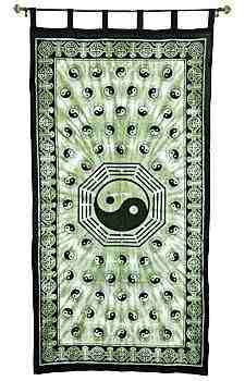 Ying Yang Curtain (Green) - 44"x88"