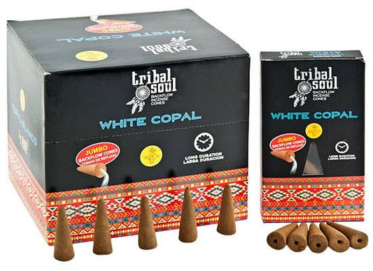 Tribal Soul - White Copal Backflow Cones - 10 Cones Pack 12P