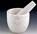 Opal White Marble Mortar & Pestle - 3.5"H, 4"D