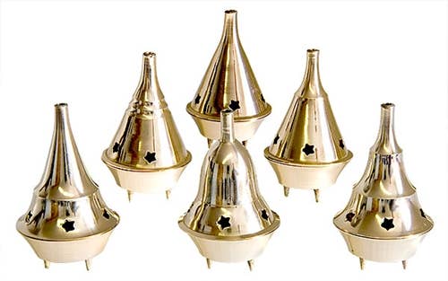 Brass Cone Burner 3.25"H (Set of 6 Pc)