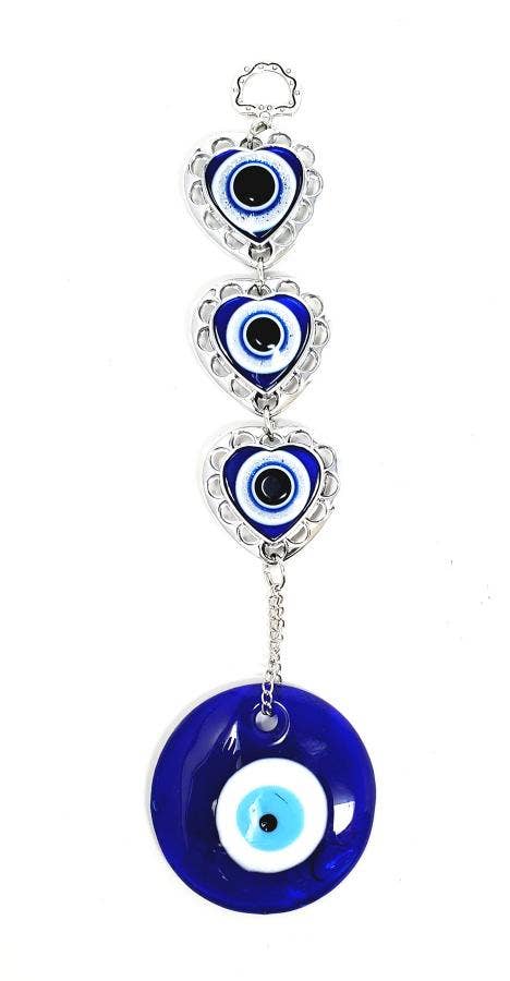 Heart w/ Evil Eye Hanging 9"L x 2.25"D