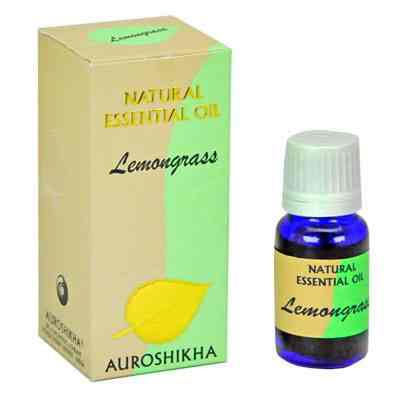 Auroshikha Lemongrass Natural Essential Oil 10ml - 1/3fl.oz.