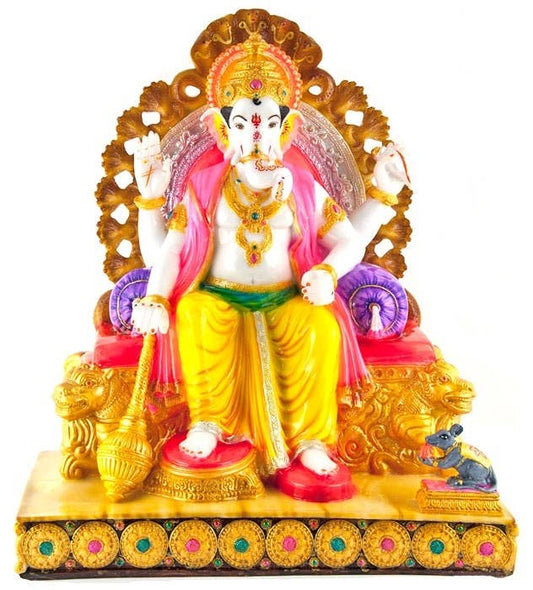 Lord Ganesh Fiberglass Statue - 22"H