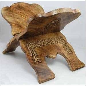 Triple Moon Goddess Book Holder Carved Wood 15"