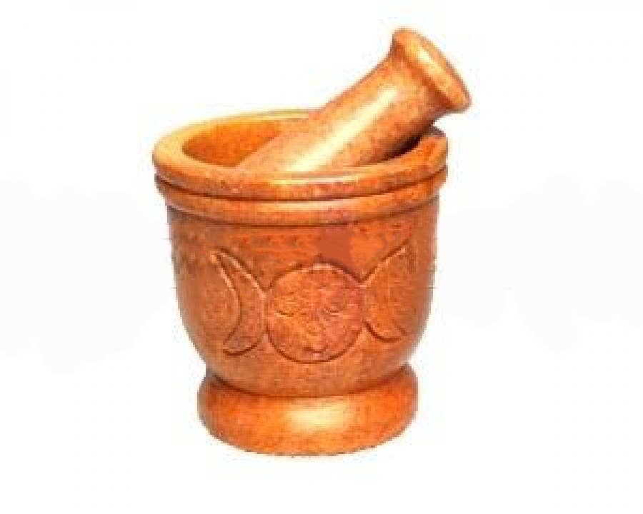 Tripple Moon Mortar & Pestle 3"D,3"H