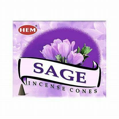 Sage Hem Incense Cones Bulk Wholesale 120 Cones in a box