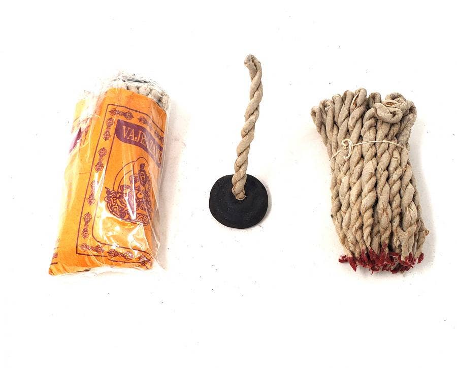 1 pack Tibetan Rope Incense - Zambala (45 Ropes) with Burner