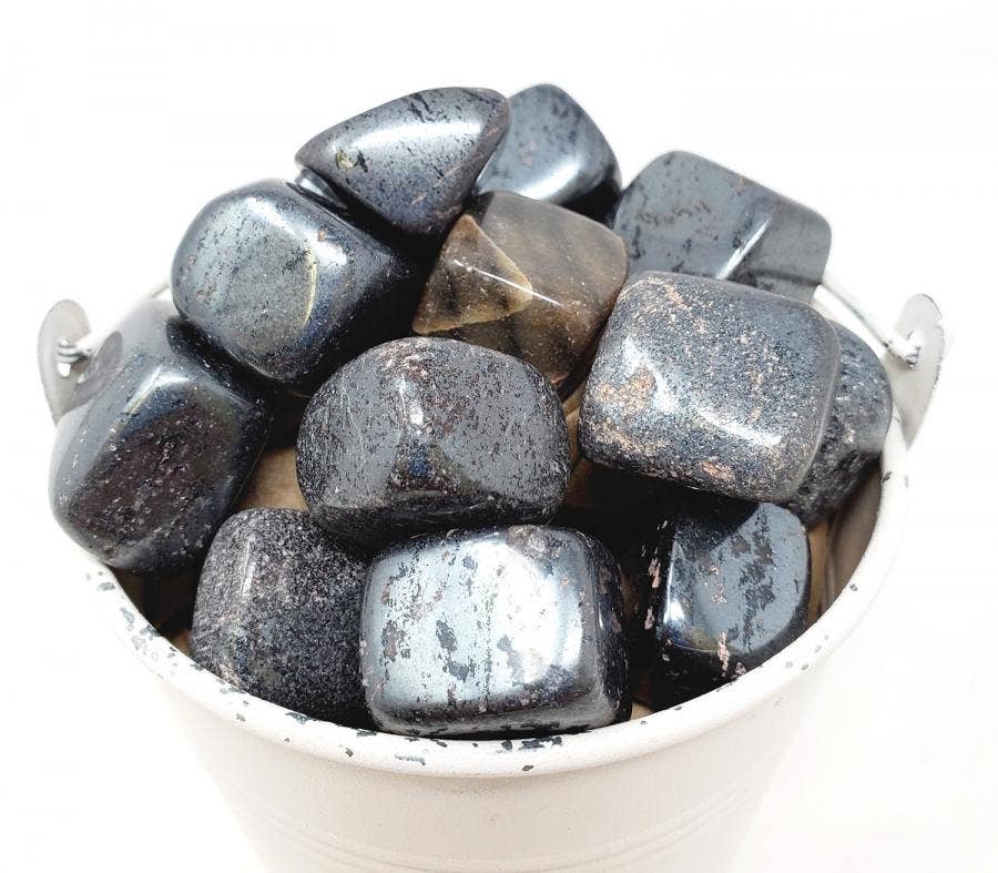 Hematite Tumbled Stone 1 Lb (Genuine Polished Gemstone)