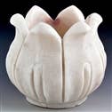 White Marble Lotus Shaped Bowl Burner - 4"x4"x3.5"