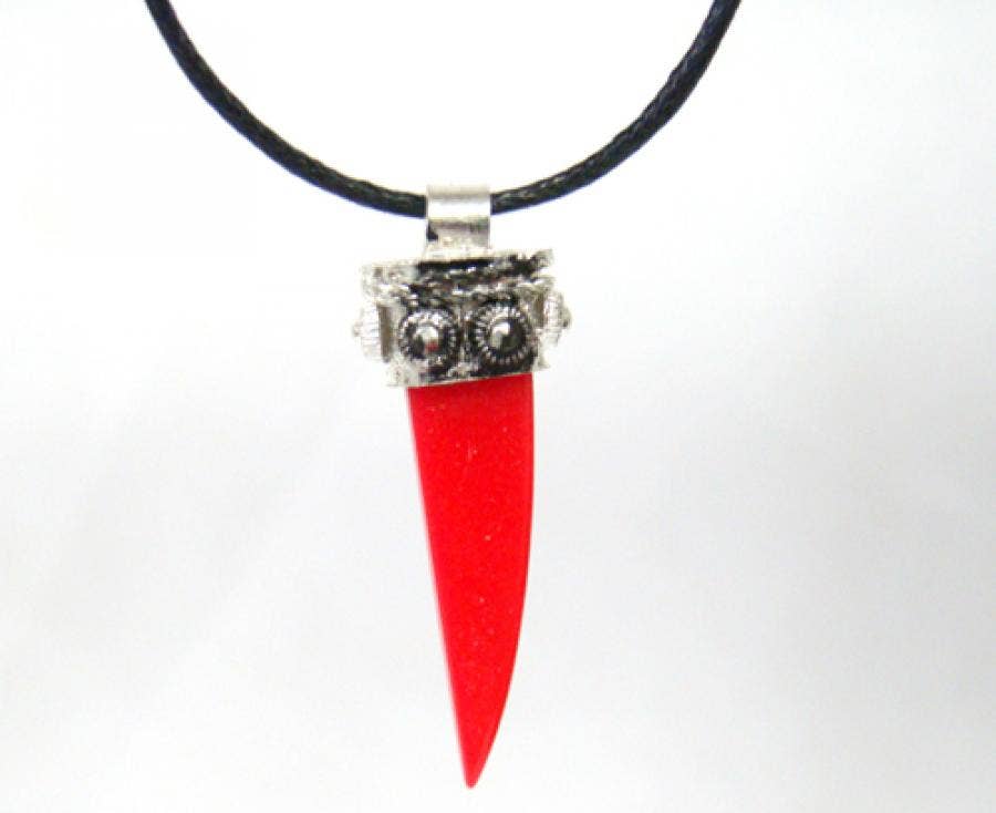 Elephant Red Tooth Pendant 1.5"L (Pack of 6)