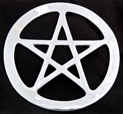 Pentacle Altar Tile in Chrome - 6"D