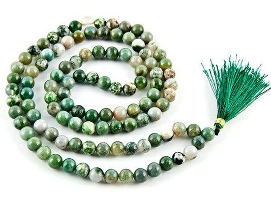 Tree Agate Prayer Mala - 8mm