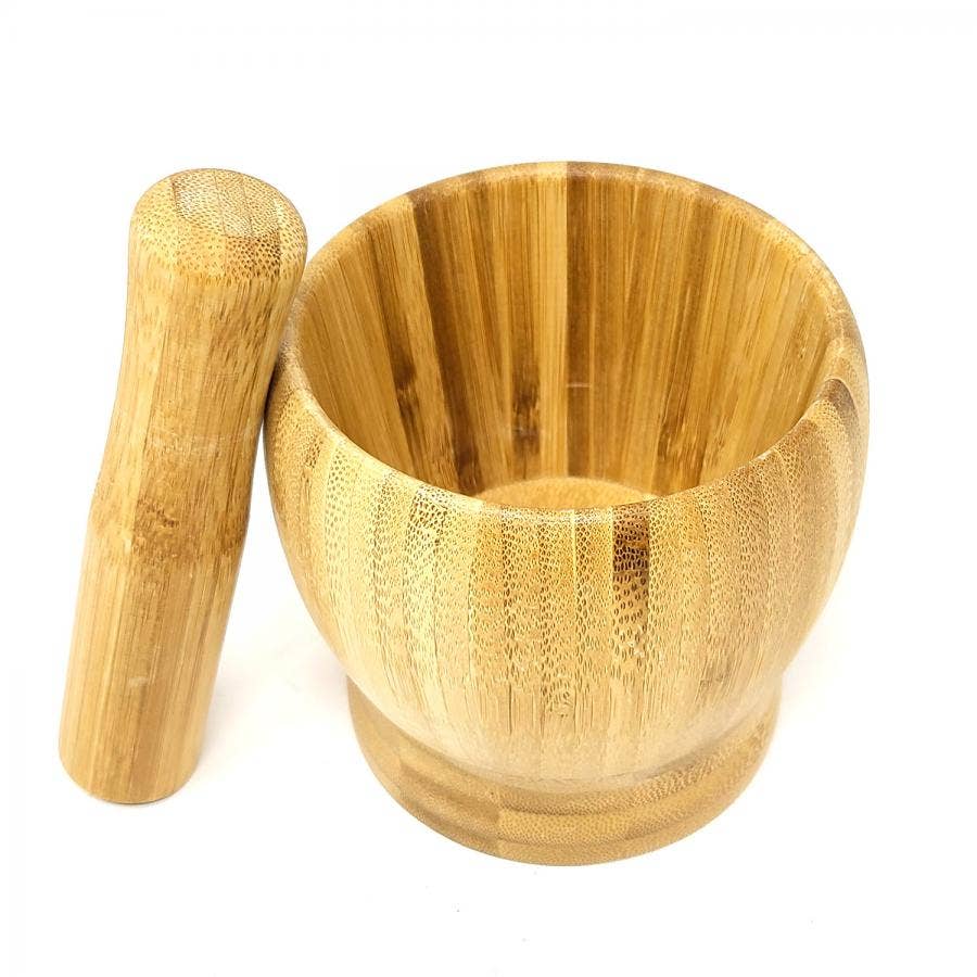 Wooden Mortar & Pestle 4"High x 4"Wide