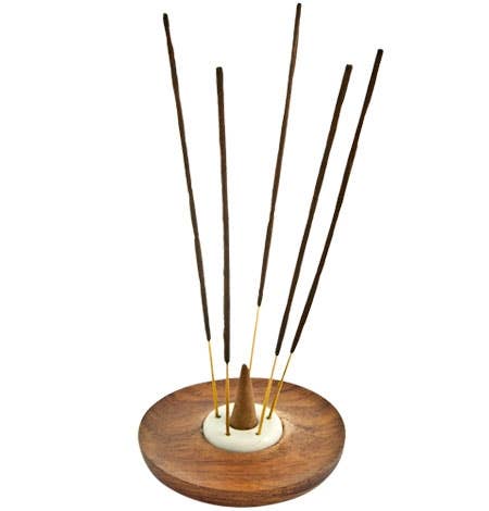 6 Pieces Wooden Plate Burner for Sticks & Cones - 4"D