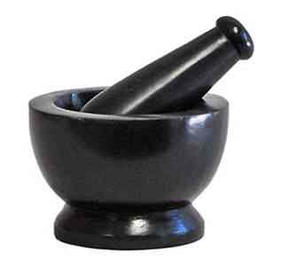 Black Soapstone Mortar & Pestle - 2"H, 3"D