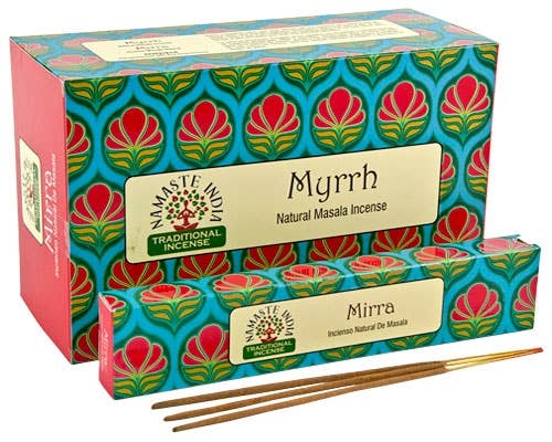 Namaste India - Myrrh Incense - 12 Sticks Pack