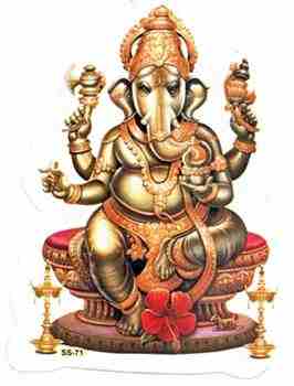 Lord Ganesh Sticker - 2.25"x3.25" (10 Per Pack)