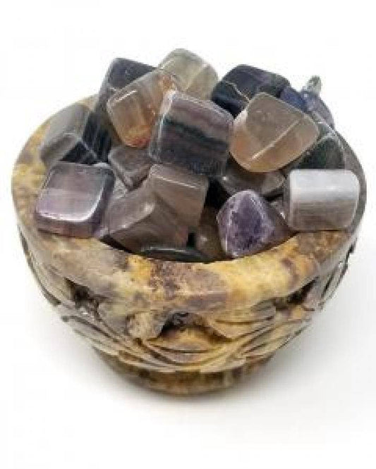 Multi Fluorite Tumbled Stone 1 Lb Genuine Polished Gemstone