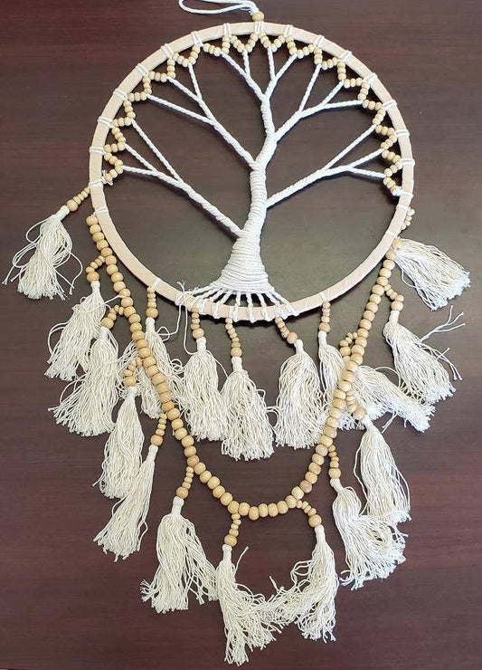 Tree of Life Dream Macramé Catcher 16"+ Diameter, 36"H