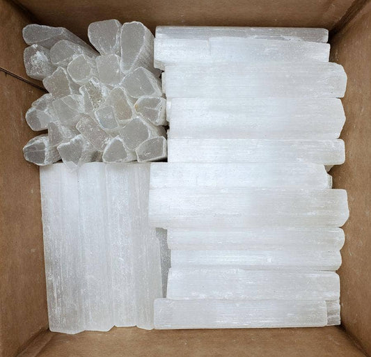 (100 pack) Selenite unpolished Rough Sticks 3.5+ Long Approx