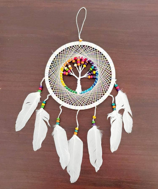 6" Diameter - Wooden Bead Tree of Life Dream Catcher (DC94)