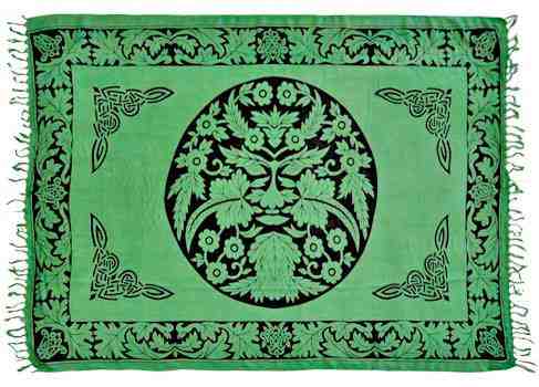 Green Man Scarve / Altar Cloth Cloth - 42" x 68"