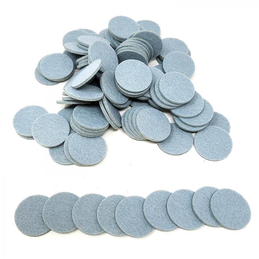 Medium Grey Essential Oil Felt Pads - 100 Pcs Replacement