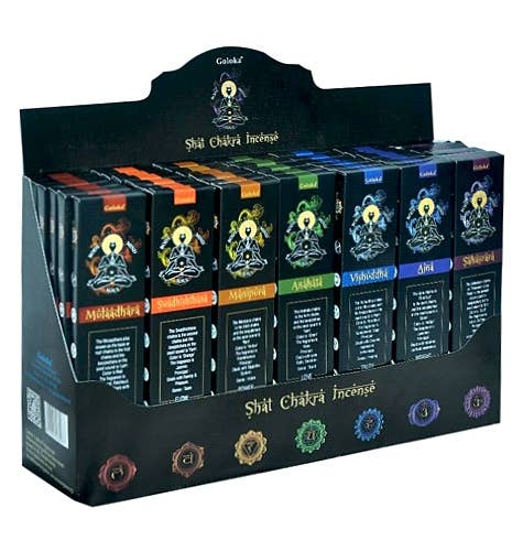 Goloka Seven Chakra Incense Display Set - 42 Packs