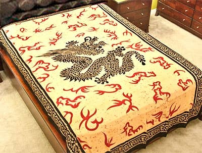 Mystical Dragon Tapestry (red-bg) - 72" x 108"