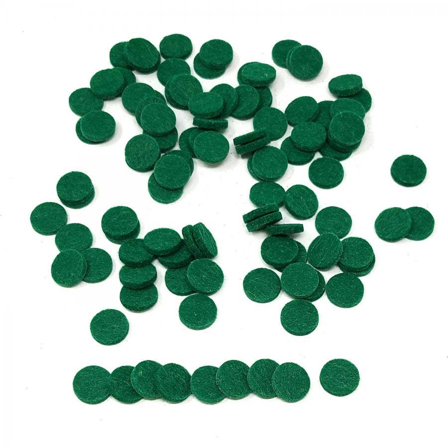 Small Green Essential Oil Felt Pads - 100 Pcs Replacement