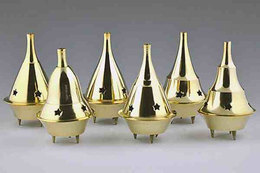 6 Pieces Brass Cone Burner Set - 3.5"H